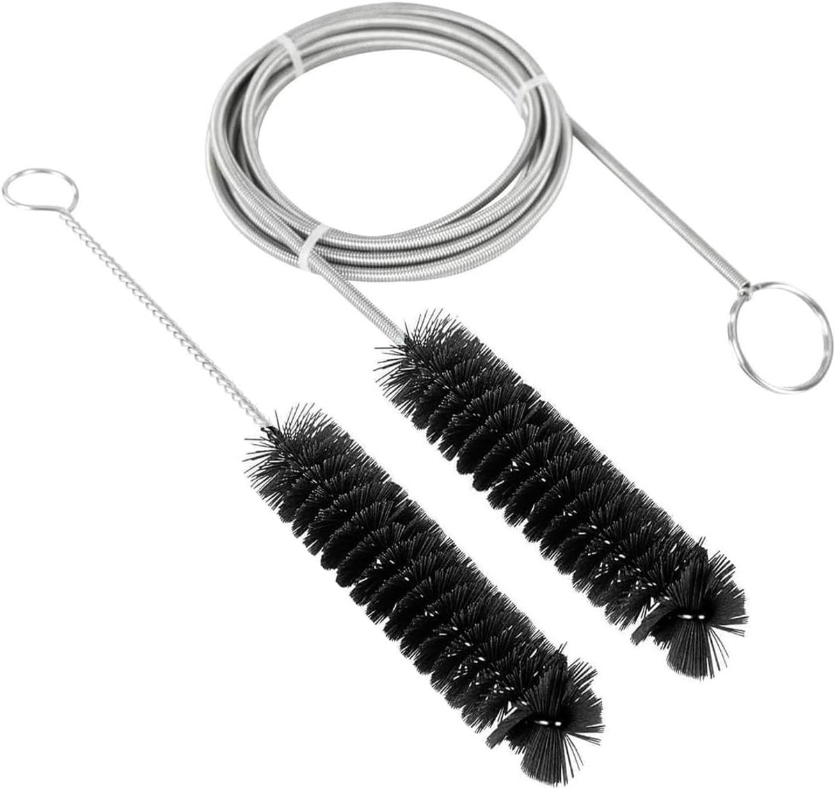 SnelShoppen - Flexibele Afvoerslang en Ontstopper 200cm - Ontstopper voor Afvoer, Keuken, Aquarium, Koelkast - Inclusief Borstelset - Hoogwaardige Mat