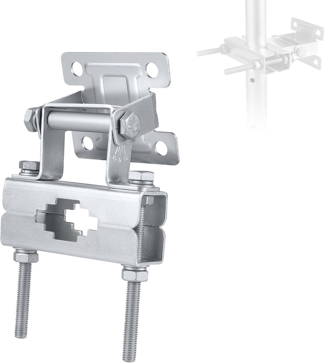 SnelShoppen - Antenne montagebeugel met hoekverstelling, roestvrij staal, geschikt voor 24-72mm diameter, ideaal voor HAM UHF VHF CB, mobiele telefoon