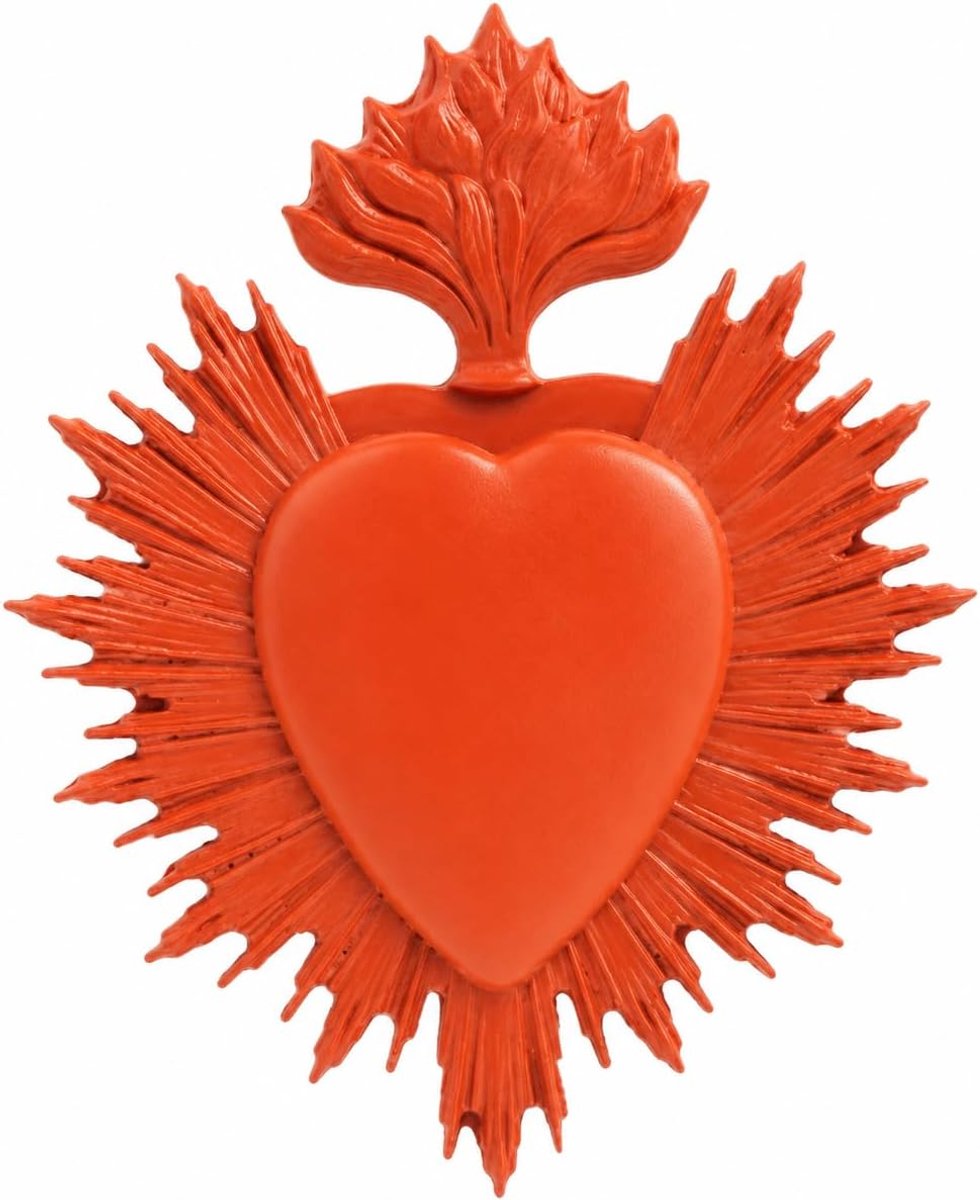 SnelShoppen - Ex-voto van resin, handwerk, wandmontagesysteem inbegrepen, D 9.7 x 8 cm (terracotta) voor decoratie, woonkamer, hal, slaapkamer