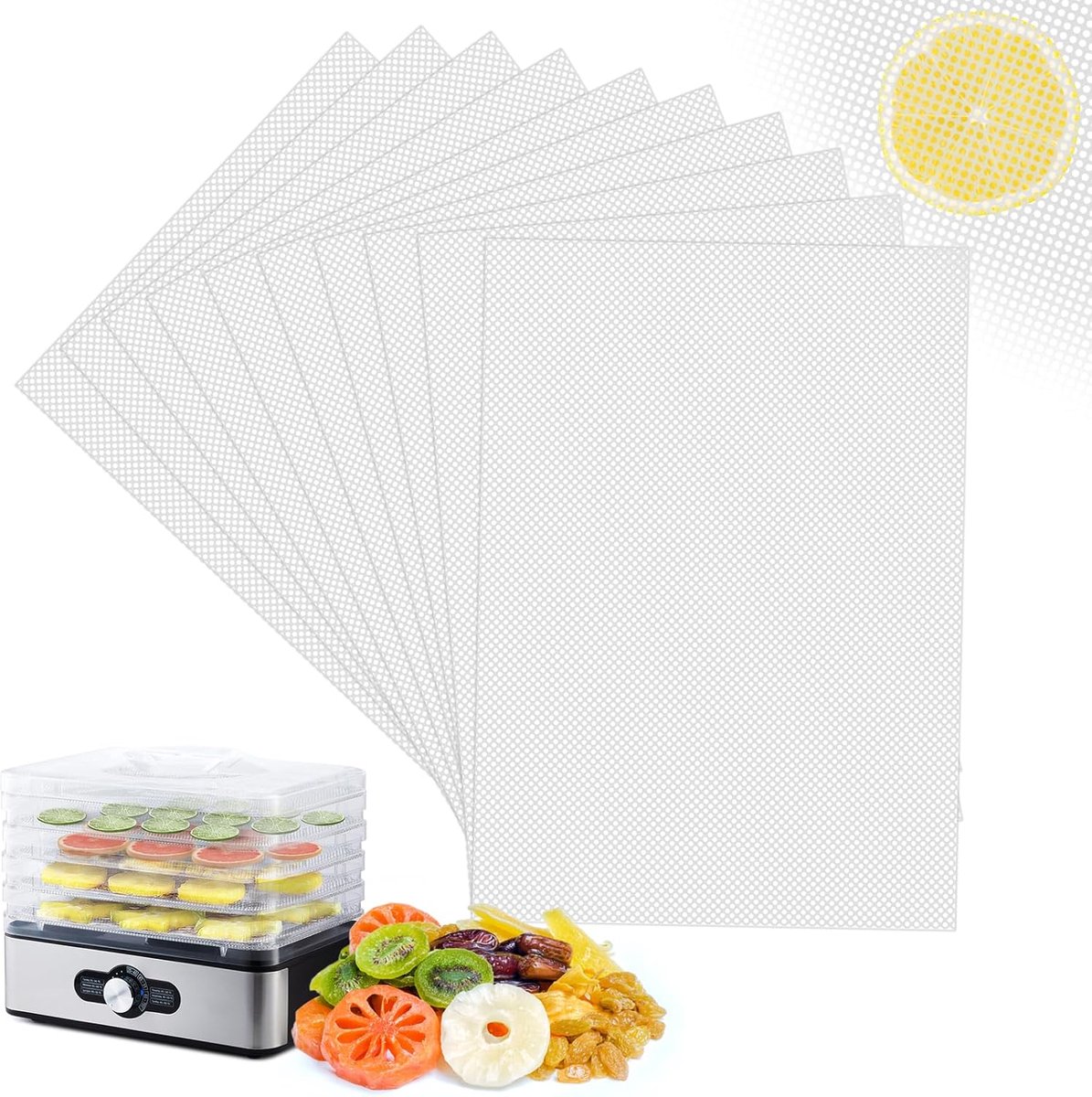 Droogfilm 10 stuks - Silicone dehydratorklingen 38 x 28 cm - BPA-vrij en herbruikbaar - Ideaal voor stomen en bakken - SnelShoppen