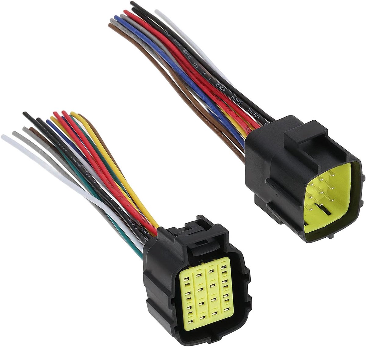 SnelShoppen - 16-Pin Waterdichte Elektrische Auto Plug Connector Set - Gesloten Male en Female Stekker - 300V - 18AWG - Voor Auto en Elektronische App