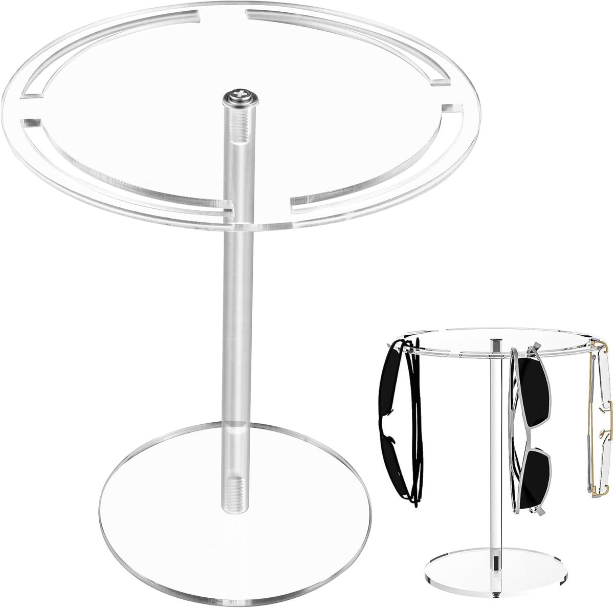 SnelShoppen - Brilhouder voor Meerdere Zonnebrillen, Brillen Organiser, 360° Draaibare Brillenstandaard, Acryl voor Snelle Installatie, Brillenopslag,