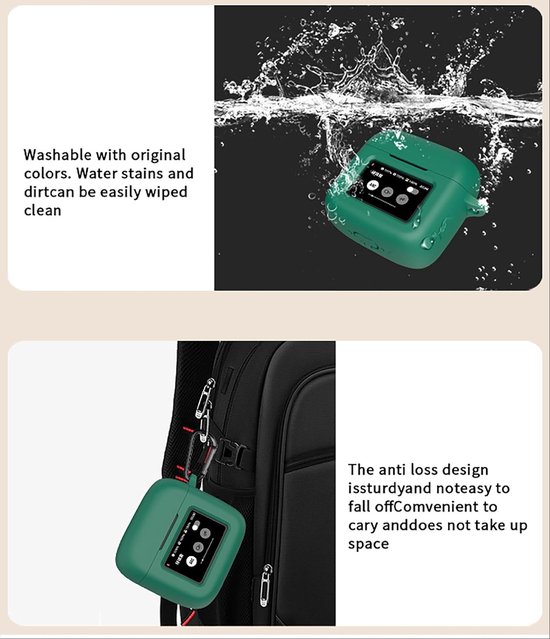 Cilicone hoes, compatibel met JBL Tour Pro 3, ultradun, zachte hoes, slim fit, anti-vingerafdruk, niet gemakkelijk vuil - zwart — afbeelding 2
