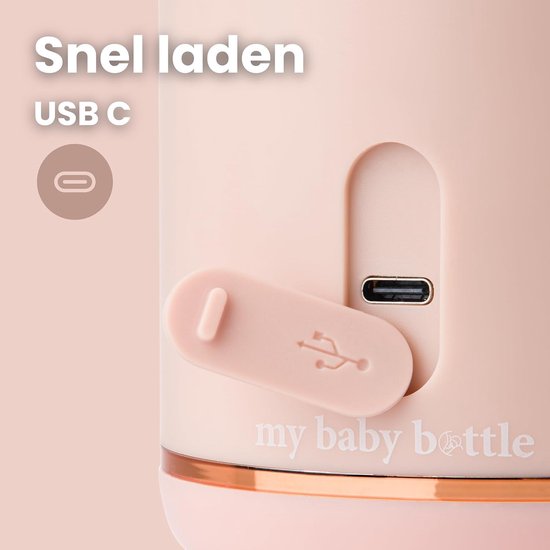 Draagbare Flessenwarmer - Mobiele Warmer - Babyvoeding Opwarmen - Snel Warm in 8 Minuten - 1 kg - Roze — afbeelding 2
