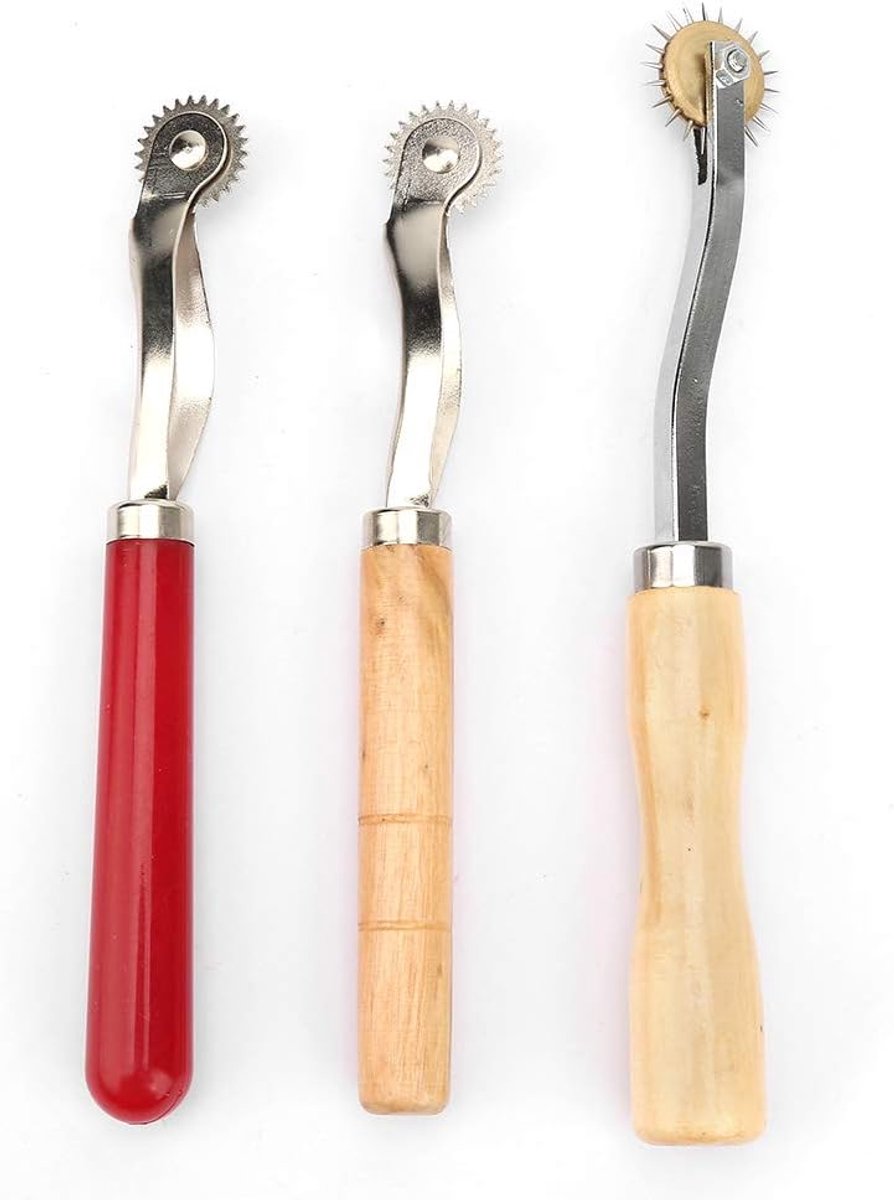 Naaigerei wieltjes set - 3-delig - voor leer, papier, stof en hout - nauwkeurig markeren en snijden - ShopVlot