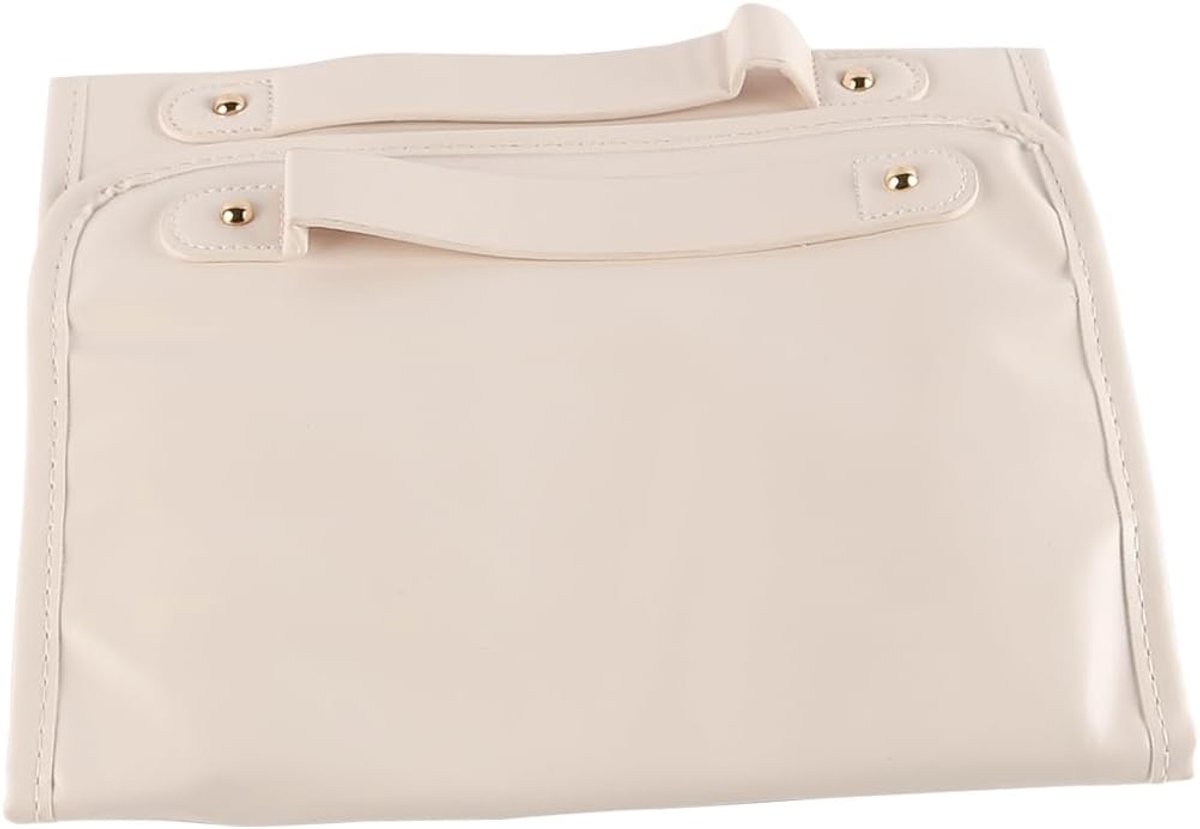 SnelShoppen - Waterdichte Cosmetische Tas - Afneembare 4-in-1 Reistoilettas - Grote Capaciteit Make-uptas - PU-leer - Wit - Ideaal voor Vakantie en Da