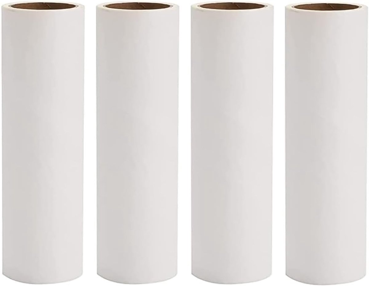 SnelShoppen - Ribbon Roller Navullingen 4 Pack 16cm Extra Plakband Rollen voor Verwijderen van Huisdierhaar en Lint - 220 Vellen