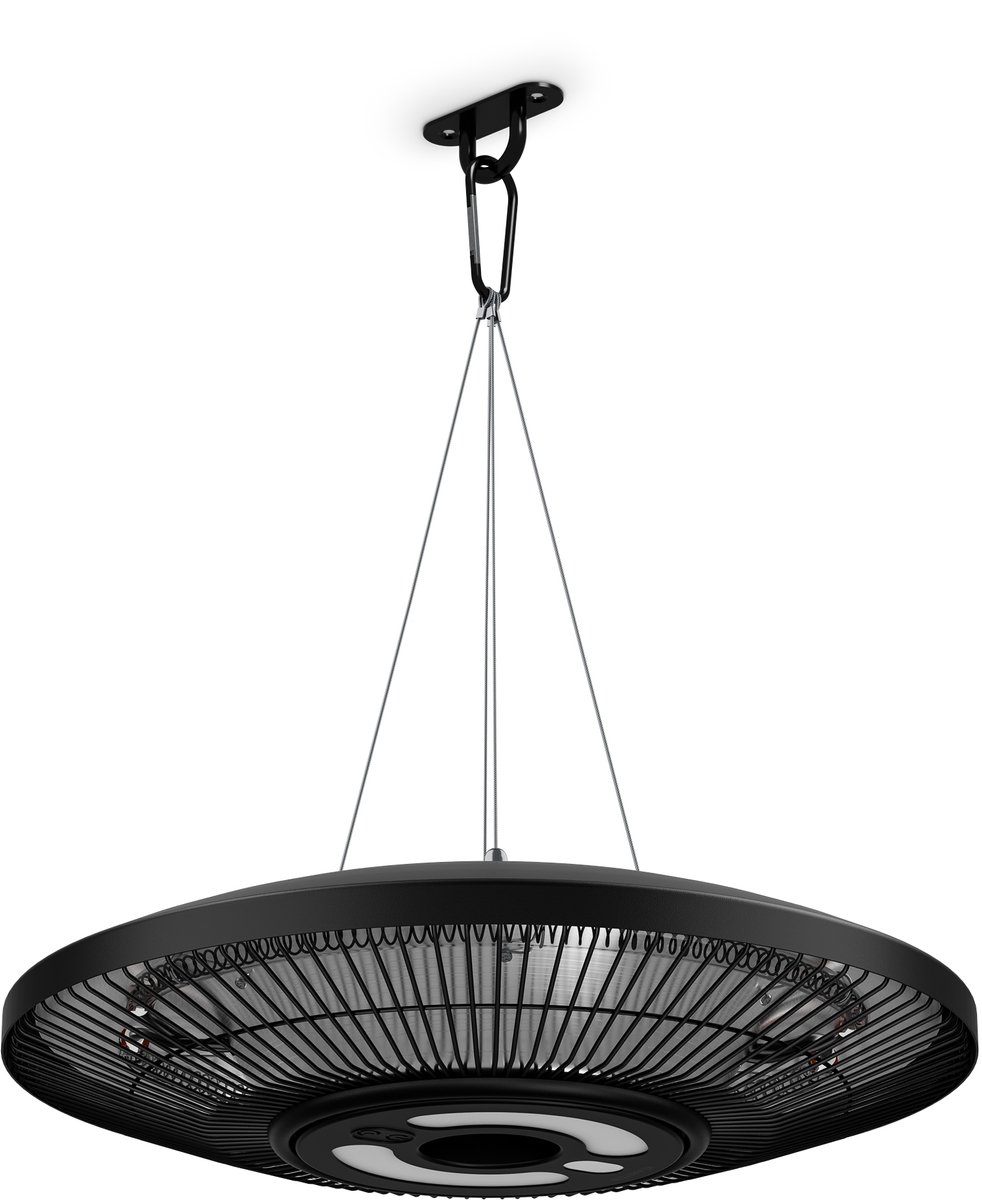 Klarstein LumiHeat infraroodplafondverwarming 2000 W – terrasverwarmer met ledverlichting, app-bediening en afstandsbediening, waterbestendig, geruisloze verwarming