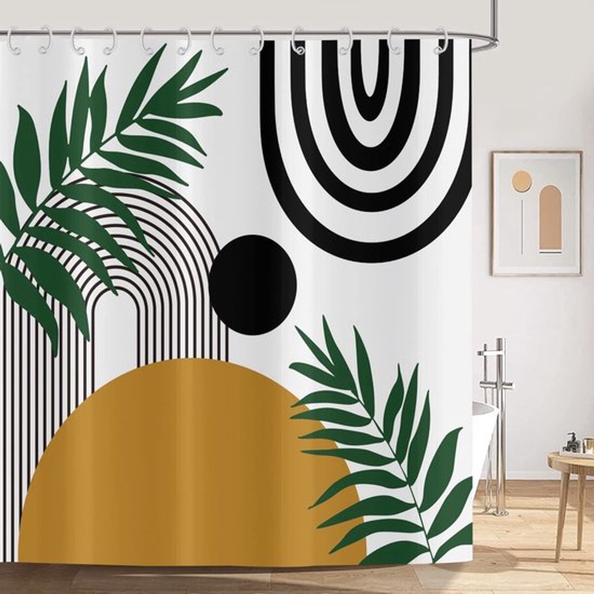Douchegordijn 180x200 cm - Boho-stijl - Waterdicht - Wasbaar - Met 12 Haken - Uniek Design - Badgordijn