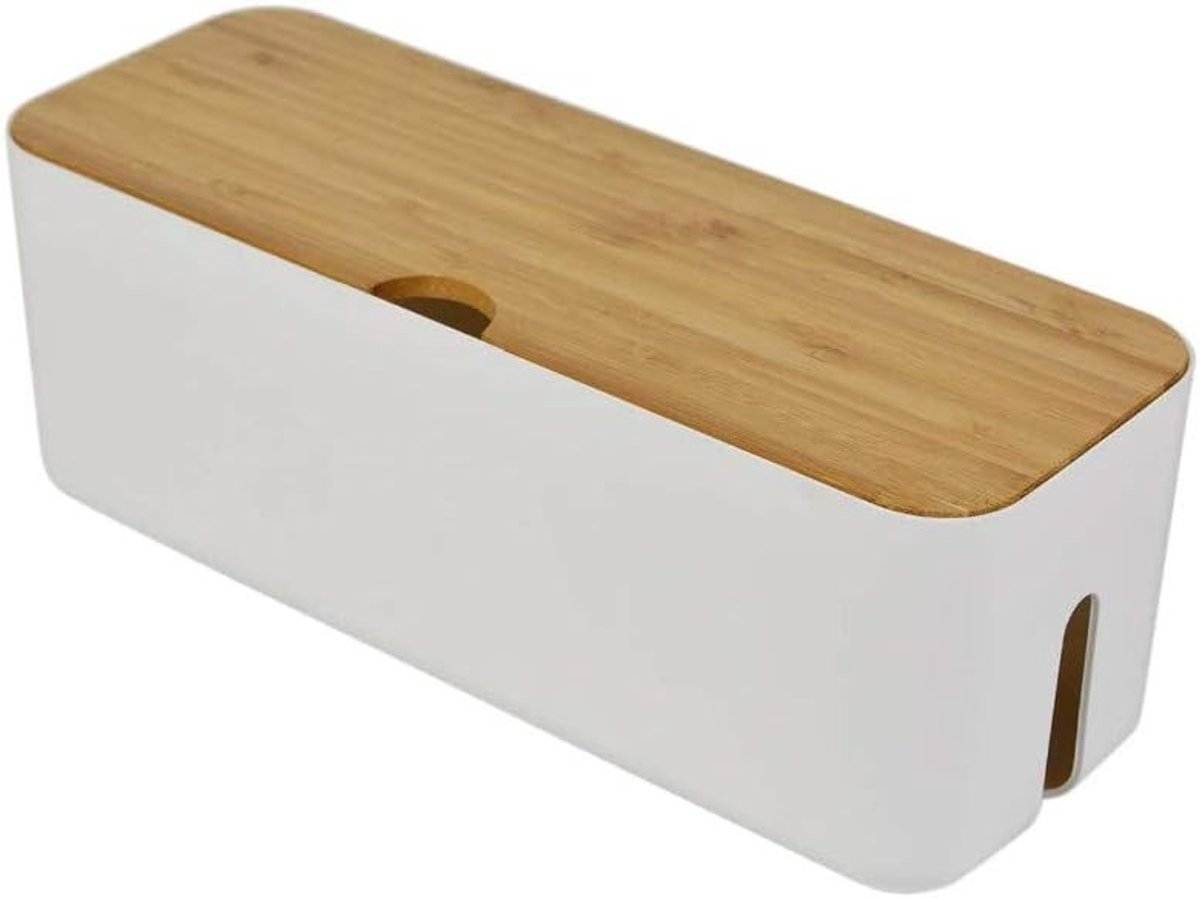 Kabelbeheerdoos - Wit - 37 x 13 x 13 cm - ABS Kunststof - Voor Thuis en Kantoor
