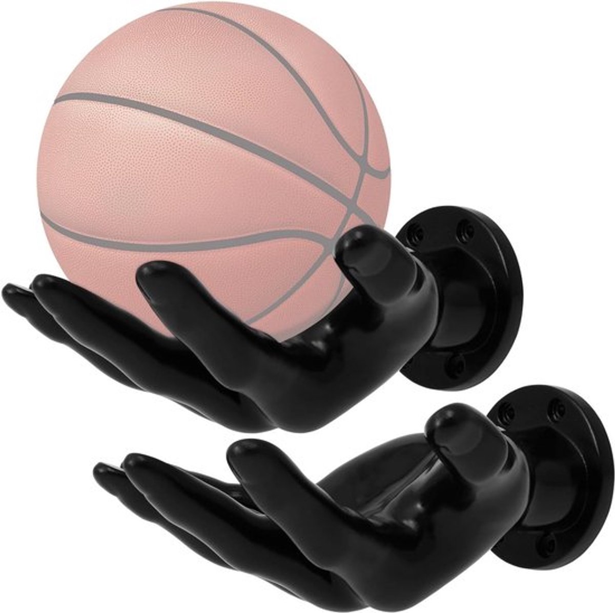 Muurbeugel voor Ballen 15 x 21,5 cm - Veilig en Stevig met 4 Schroeven en 4 Spijkers - Creatieve Opbergoplossing voor Basketbal, Voetbal en Volleybal