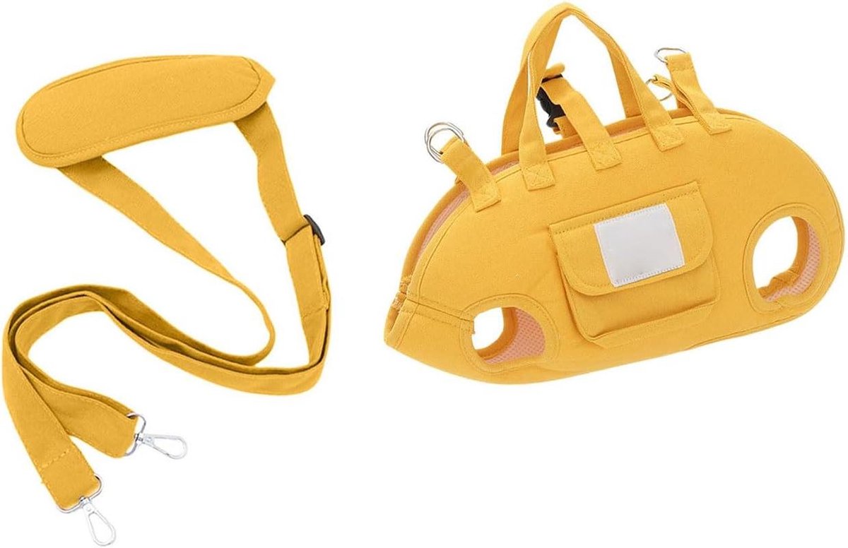Honden Draagtas - Reistas Hond - Huisdier Vervoeren - Afneembare Verzorgingsmat - 35L x 20B x 10H cm - Geel