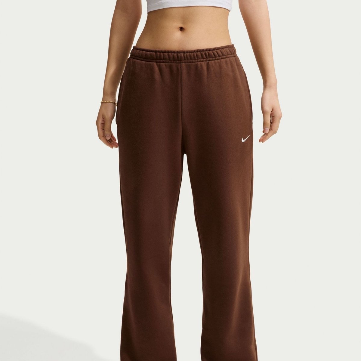 Nike Nike Studio Fleece Medium Weight Broeken Dames - Bruin - Maat L