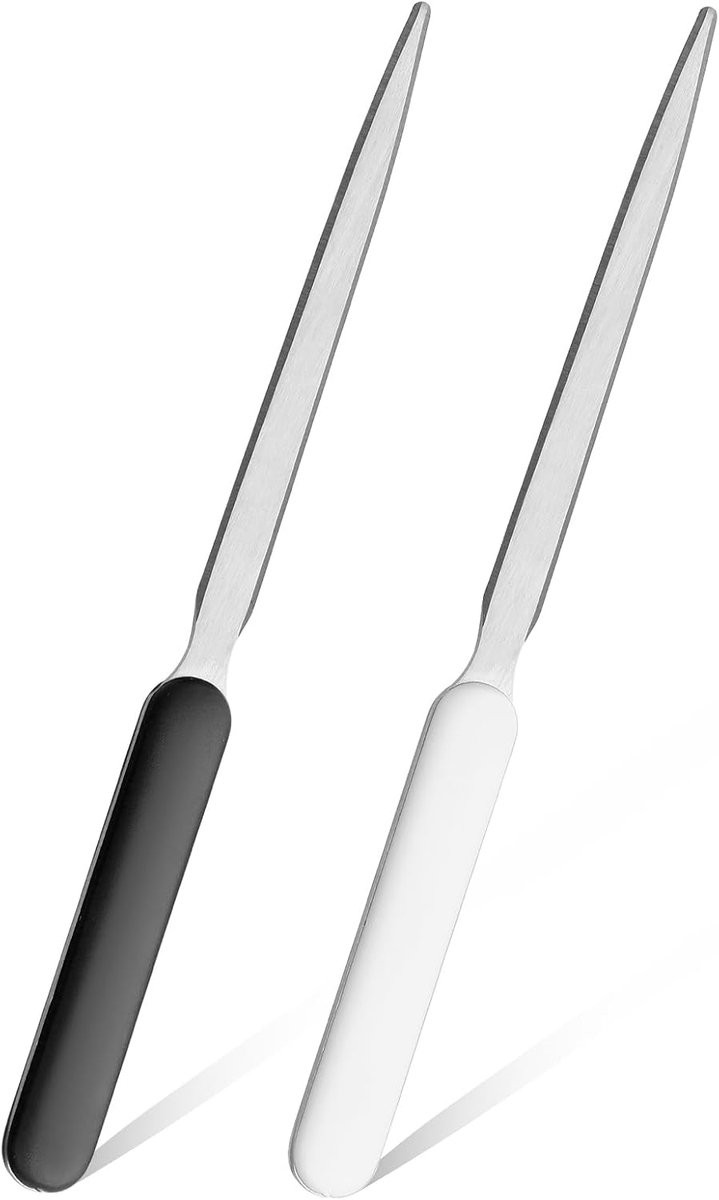 SnelShoppen - 2 Stuks RVS Briefopener, Elegante Envelopopener, Handige Briefopener Voor Kantoor, Thuis, School, Wit en Zwart