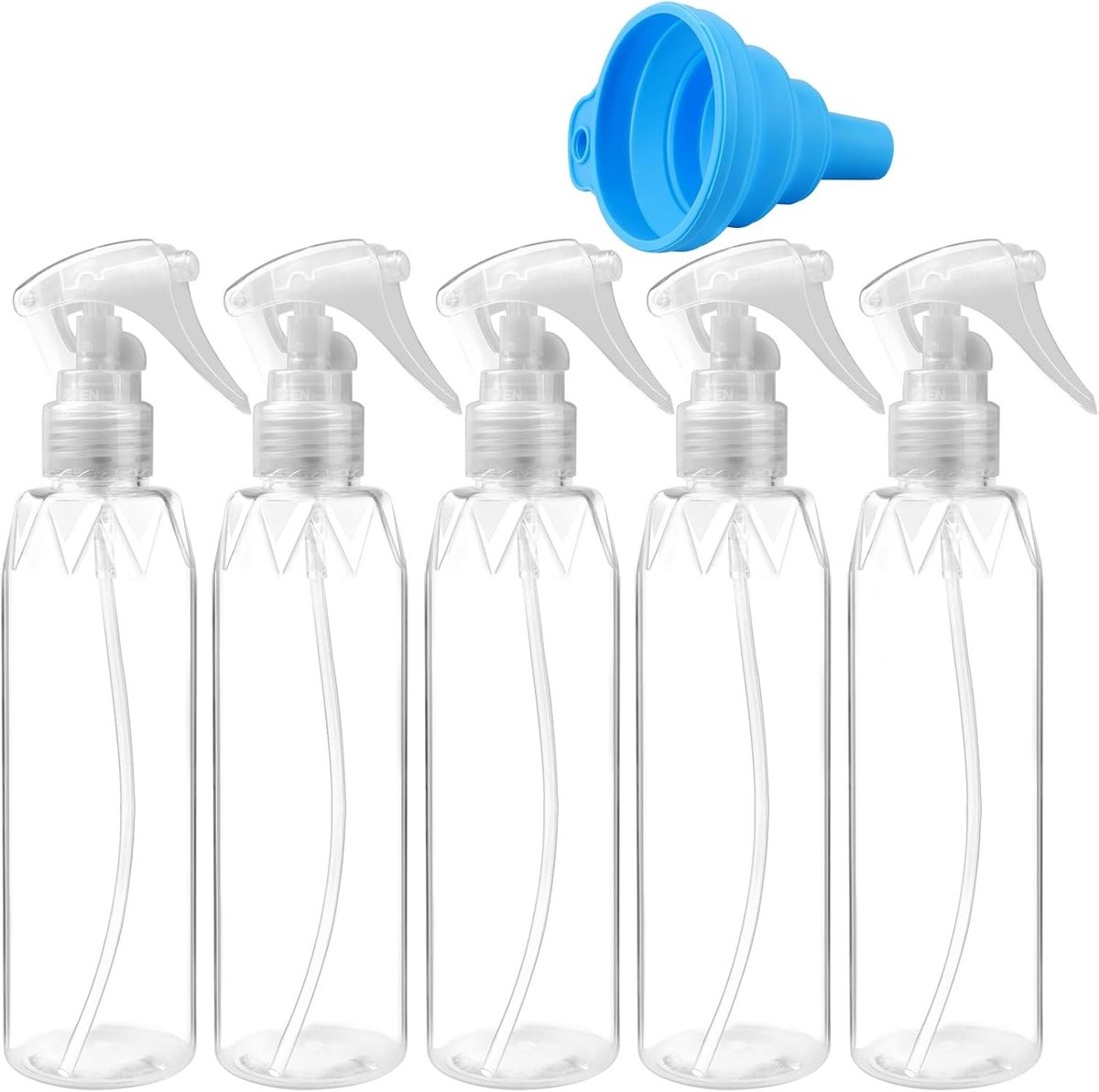 Spuitfles - Transparant - 200 ml - Kunststof met Opvouwbare Siliconen Trechter - Voor Haar, Reiniging, Planten en Cosmetica