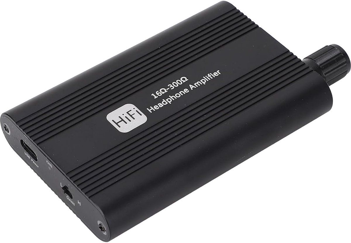 SnelShoppen - Draagbare HiFi Oordopjes Versterker, 3.5Mm 16-300Ω Hoge Impedantie Compacte HiFi Hoofdtelefoonversterker met Bass Controle voor Telefoon