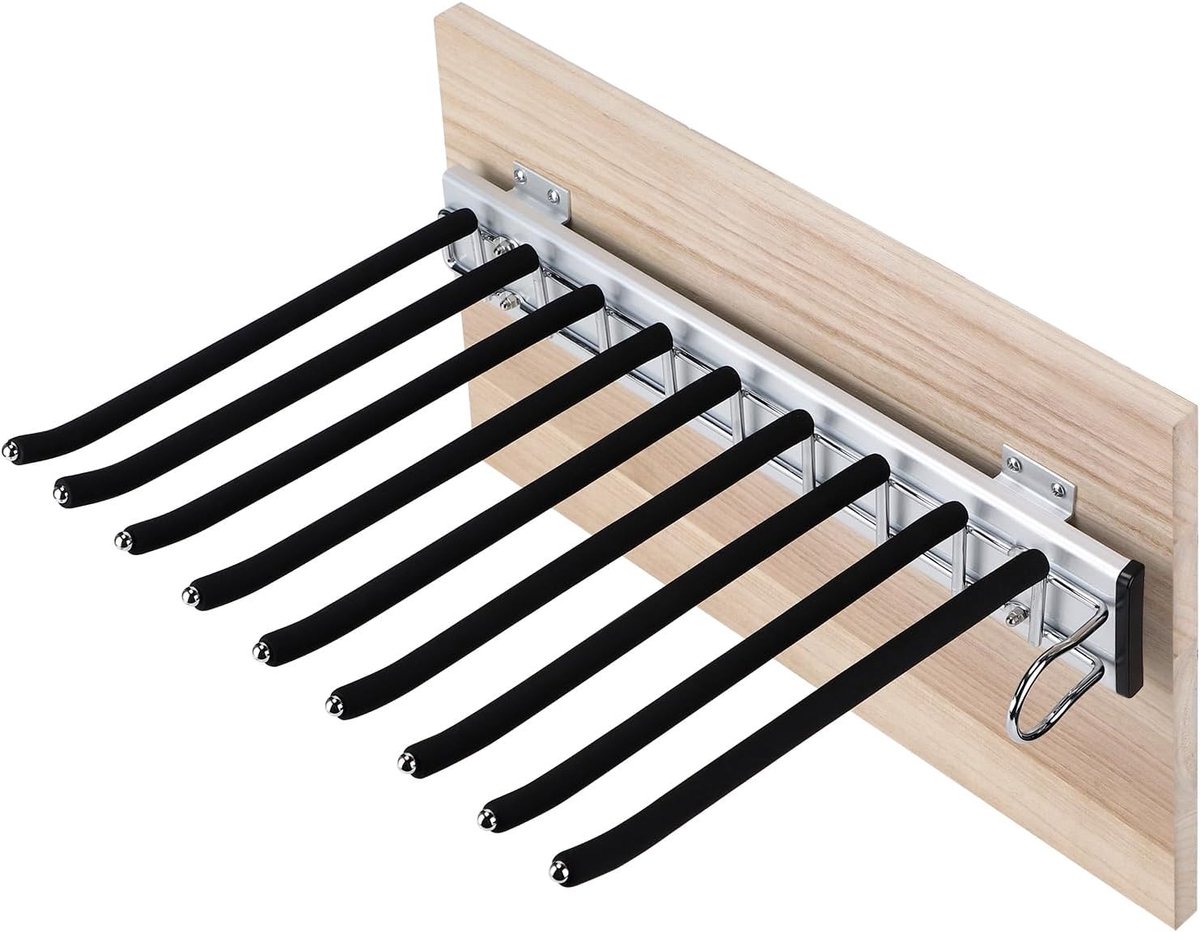 SnelShoppen - Verstelbare Rvs Broekhanger met Antislip Flocking, Ruimtebesparend, 9 Posities, Hoogwaardige Aluminium Legering, Geschikt voor Kledingka