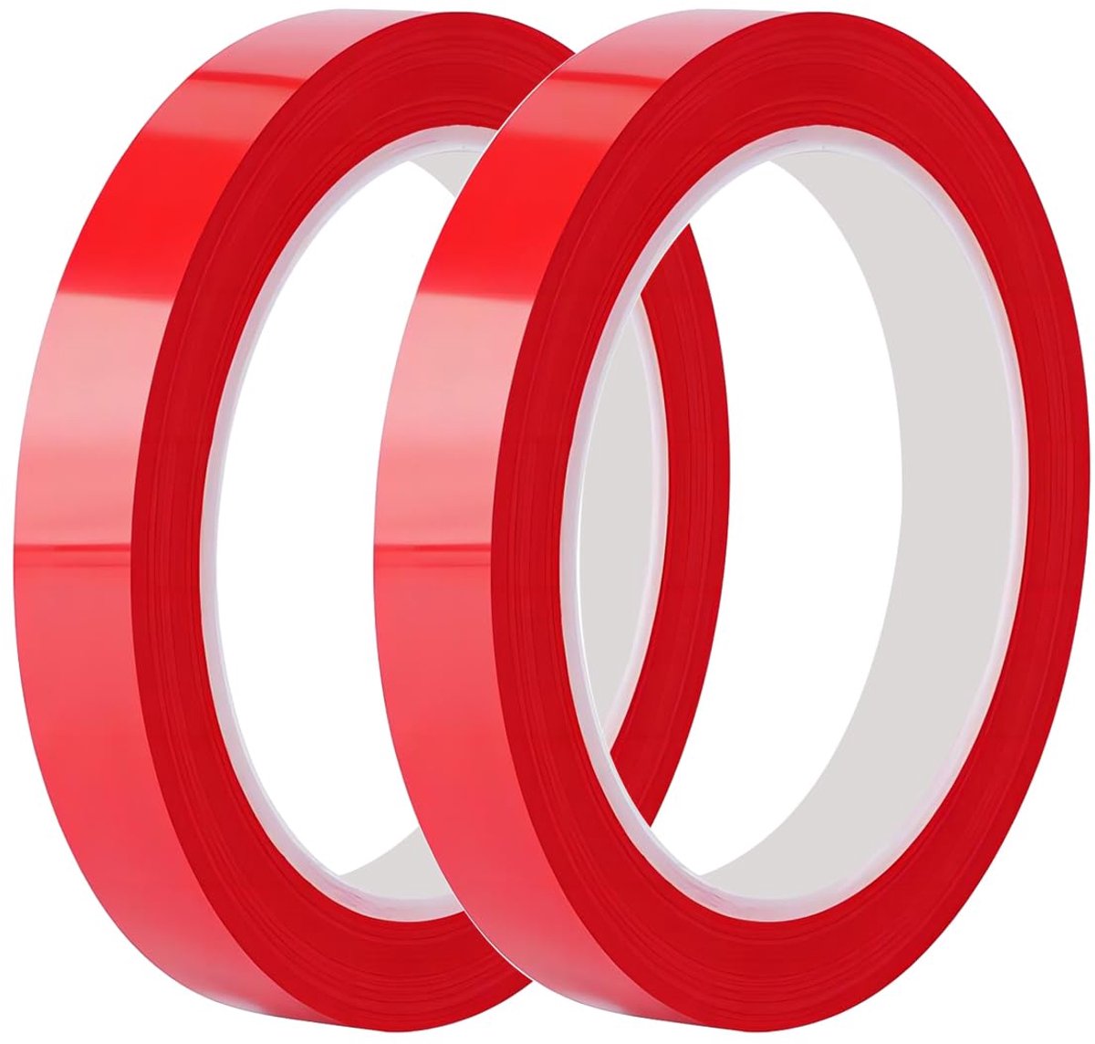 SnelShoppen - 2 Rollen Isolatietape 10mm x 66m Zelfklevende Mylar Tape - Rood, Ideaal voor Whiteboard, Labelen, Decoratie, Waterdicht, Sterk en Duurza