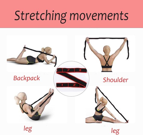 SnelShoppen - 1 stuk yoga stretch band, elastische weerstand bands, elastische yoga stretch band, yoga oefen weerstand band, voor yoga, pilates, dans van Snelshoppen — afbeelding 4