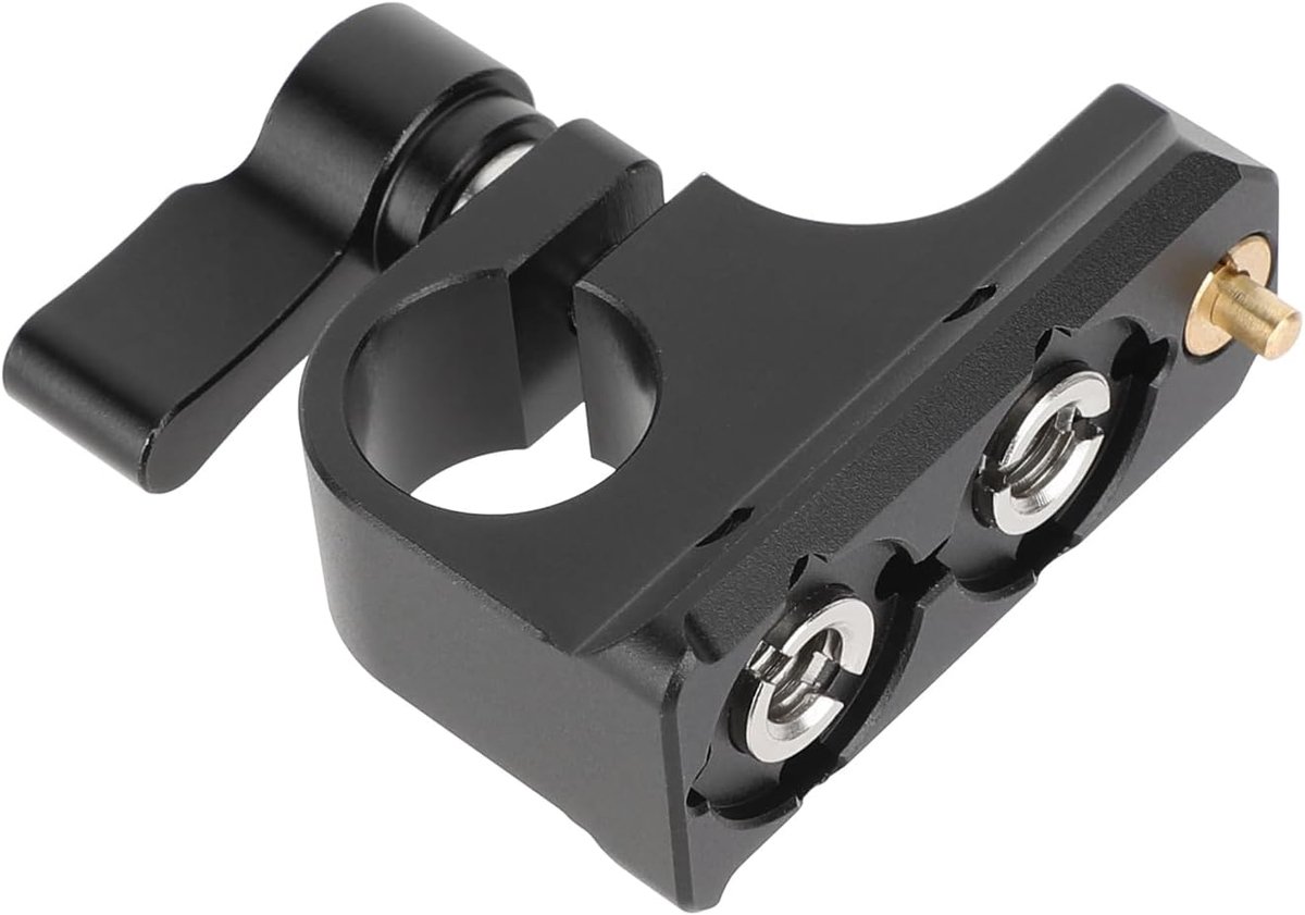 SnelShoppen - 15 mm Steunhouder met NATO Rail voor 15mm Stangen, Compatibel met NATO Klemmontage, 3/8"-16 naar 1/4"-20 Adapter, ARRI-Stijl, Antidraaid