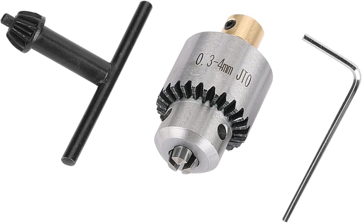 SnelShoppen - Micro 0.3-4mm Conische Gemonteerde Boorkop en Steeksleutel voor Draaibank Elektrische Boor, Hoogwaardige Metaal, Duurzaam en Schokbesten
