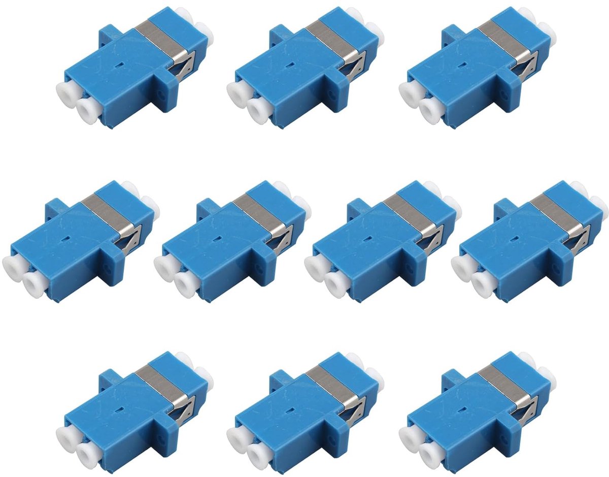 Fiber Optic Adapter LC/UPC Duplex Coupler - 10 stuks - Hoge precisie zirconia keramiek - Voor directe verbinding - ShopVlot