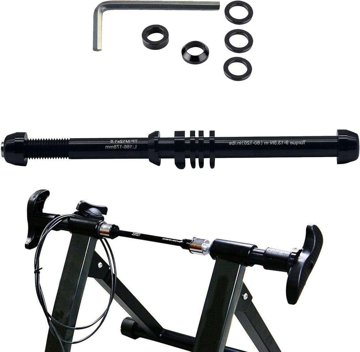 Fiets Trainer Steekas - Fietsas Adapter - Indoor Fietsen - Verstelbare Breedte - 1999 cm - Zwart
