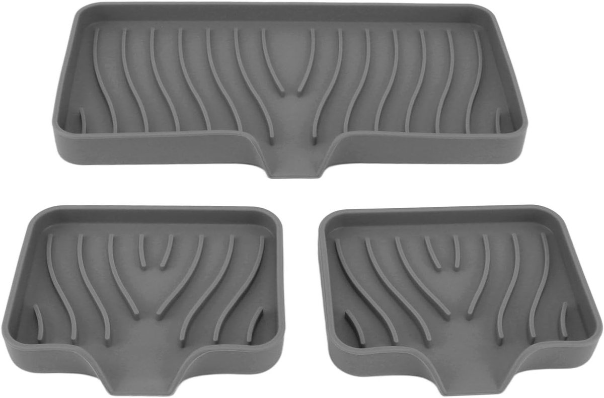 SnelShoppen - Keuken Zeepdispenser, Silicone Afwasbak voor Aanrecht Zeepflessen, Sponshouder voor Badkamer Organizer voor Afwasmiddel Fles, Zeepdispen