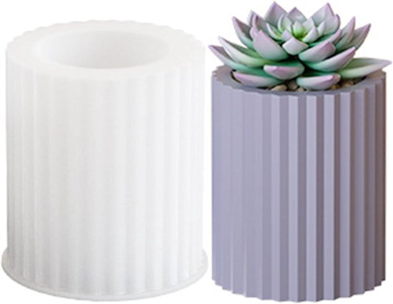 SnelShoppen - Silicone Mallen voor Vazen, Bloemenvazen Gietmallen, Gestreepte Vaasmallen voor Bloemen Bewaring, Thuisdecoratie, DIY Creativiteit, 9.8