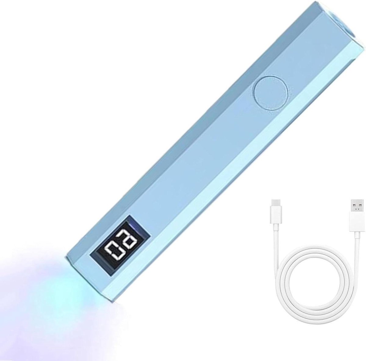 Handheld UV-licht - Draagbare nagellamp - Gelnagels Uitharden - Dubbele Timer - 10.3 x 1.9 x 1.6 cm - Blauw