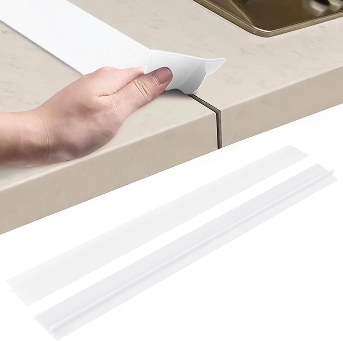 SnelShoppen - 2 Stuks Werkbladen Verbinding Rail voor Keuken Werkblad Aansluitstrip Wit 63 cm - Keuken Werkblad Afdekking en Onderhoud