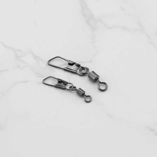 Dailygoods- Vissenclips 100 Stuks - Draaibaar - 32 mm/23 mm - Corrosiebestendig - Hoogwaardig Koper/Roestvrij Staal - Flexibele Rotatie - Visaccessoires van Dailygoods — afbeelding 2