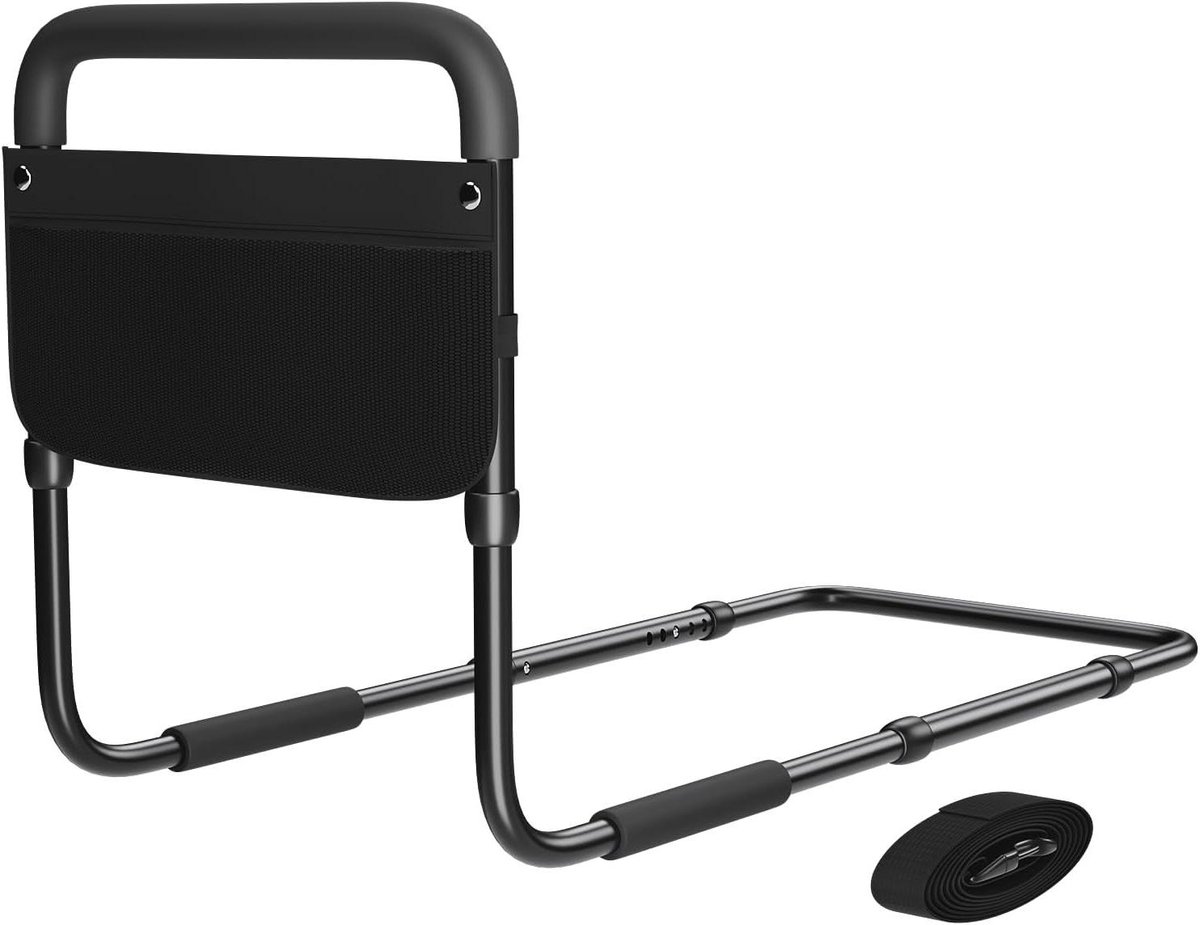 Bedhek Beveiliging - Veiligheidsbeugel Bed - Veilig Slapen - In Hoogte Verstelbaar - 90 cm - Zwart