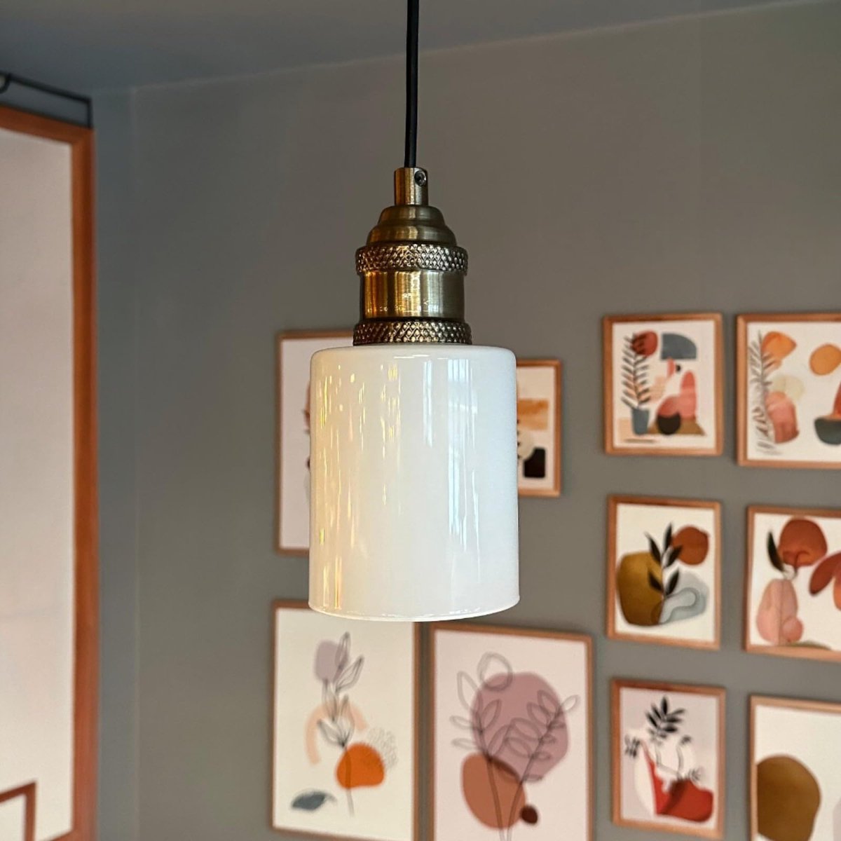 Bamyum Tiny hanglamp Ø9 cm, hanglamp vintage, industrieel van metaal en glas E27, woonkamerlamp hangend, eettafel, keukenlamp