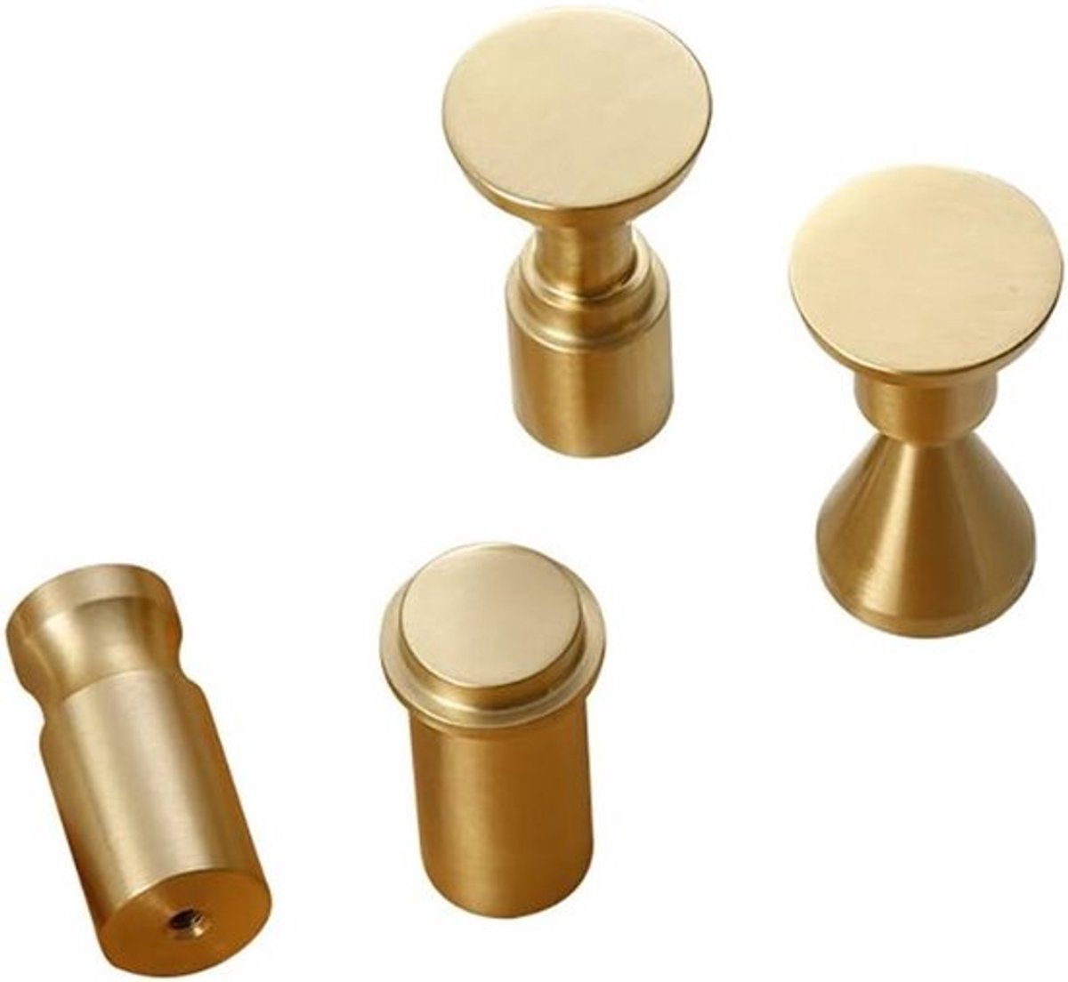 Duurzame Kledinghaken van Massief Messing - Set van 4 Deurknoppen voor Ramen en Kasten, 30x52x16mm