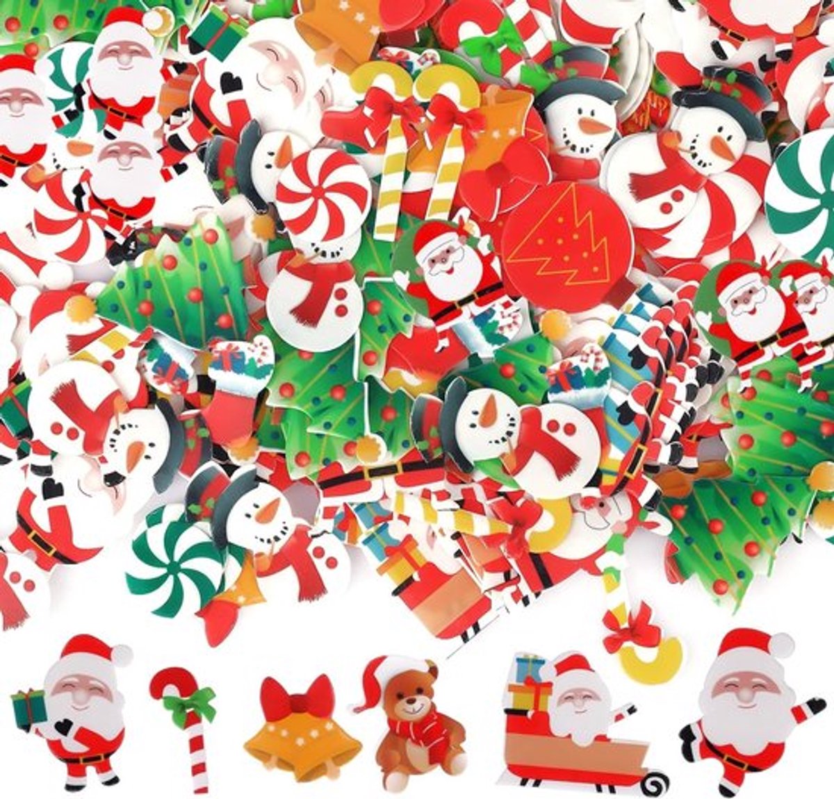 Eetbare Kersttaart Decoratie Set van 300 Stuks voor Feestelijke Gebeurtenissen en Verjaardagen, Perfecte Taart Toppers voor Kerst en Feestdagen
