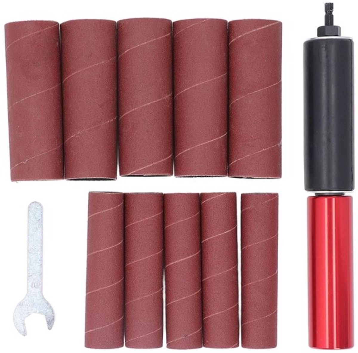 Adapter voor Spindle Sander met 1.5 Inch Schuurdrum, Aluminium Boorhouder en Slijpmandrel Set met Sleutel voor Precisie Schuren en Bewerken