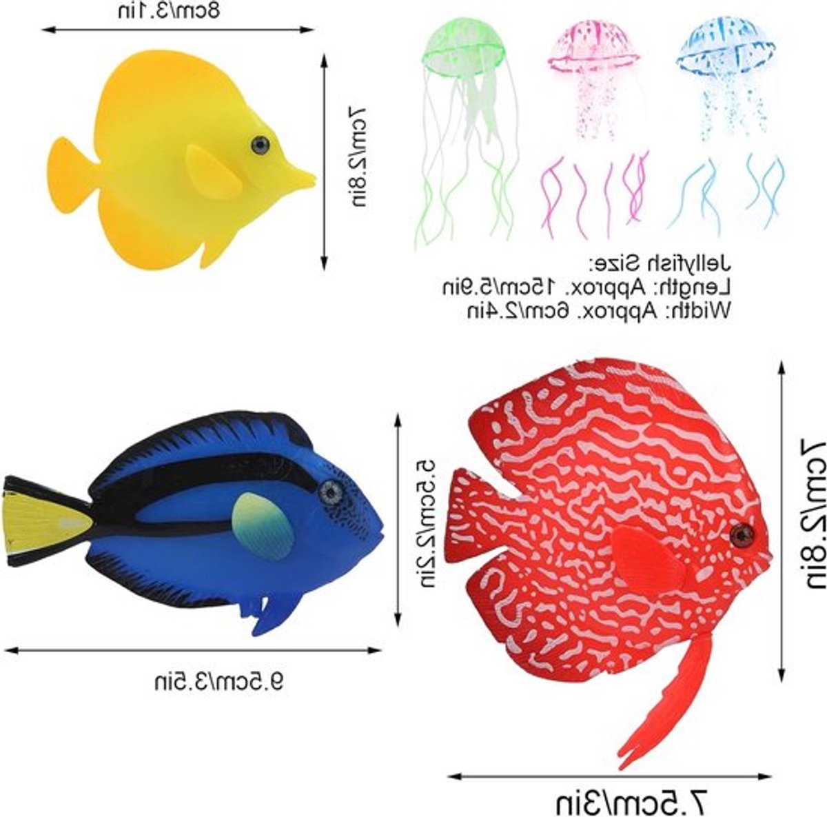 Glanzende Neppenvissen voor Aquaria, Decoratieve Aquariumaccessoires en Landschapsdecoratie, Realistische Simulatie van Glanzende Vissen voor een Prachtig Onderwaterlandschap