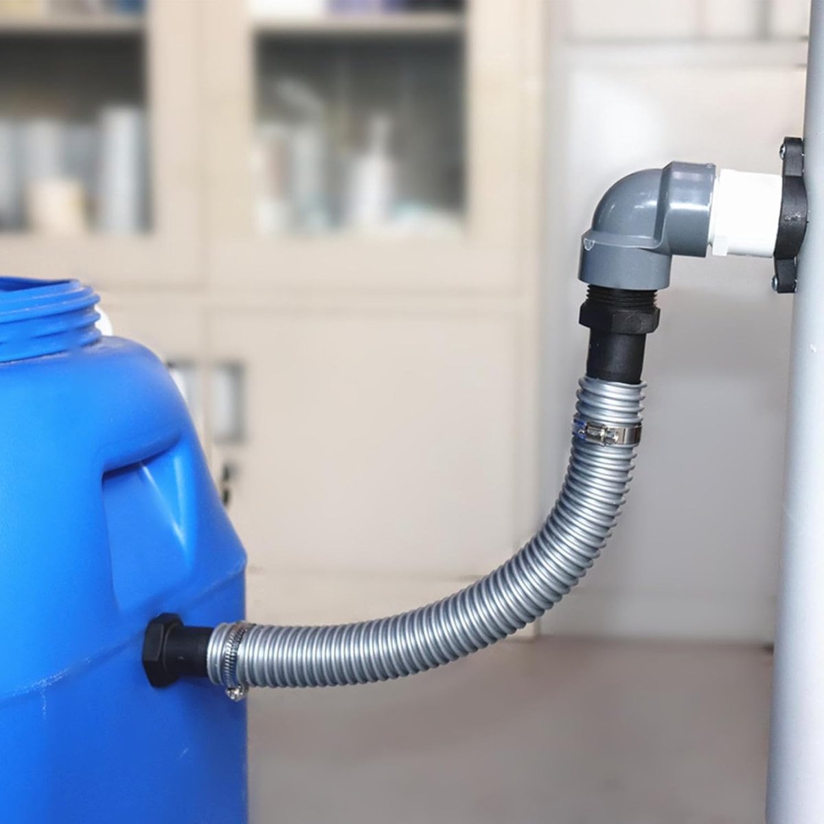 Regenwateropvangset - Regenpijp collector - Tuin water geven - Efficiënte waterrecycling - Bocht type 100-110 - Grijs