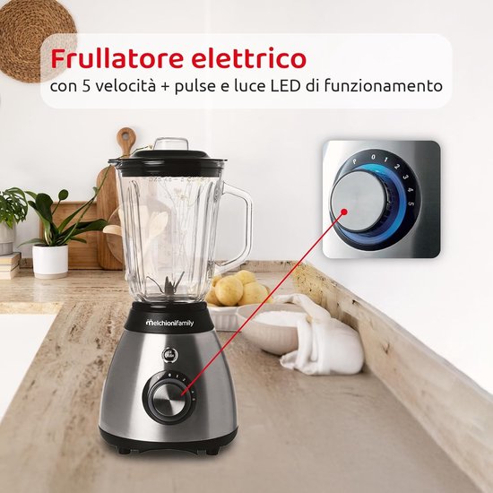 Elektrische Mixer - Keukenmixer Blender - Smoothies Maken - 6 Roestvrijstalen Messen - 1.5 Liter - Wit — afbeelding 4