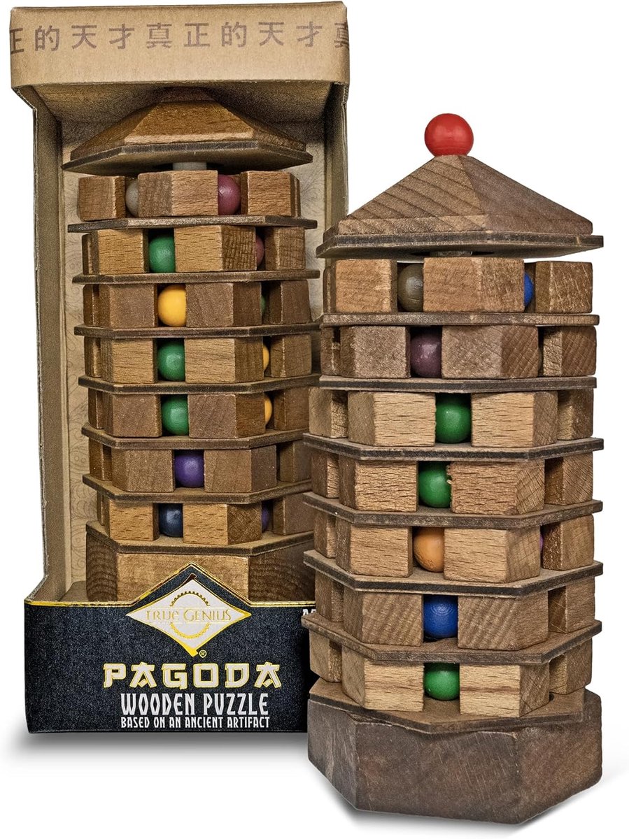 SnelShoppen - Project Genius Chinese Pagoda Bouwpakket - Puzzel voor Volwassenen en Kinderen, Creatief Spel, 3D Houten Model, Educatief, Decoratief, L