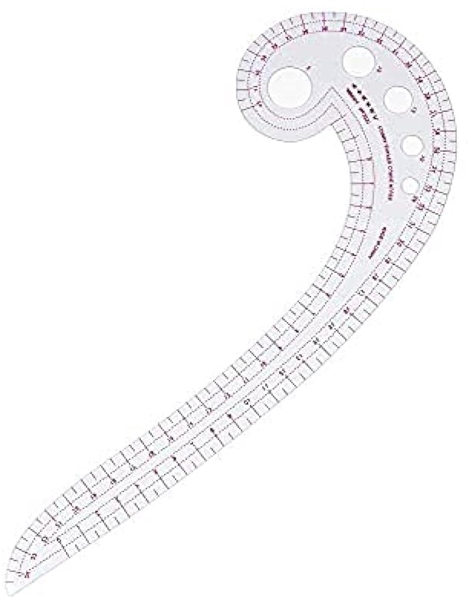 SnelShoppen - Curved Ruler - Franse Meten Ruler voor Naaien, Patronen Maken, Duurzaam Plastic, 42 cm, Hoge Precisie, Ideaal voor Kledingontwerp