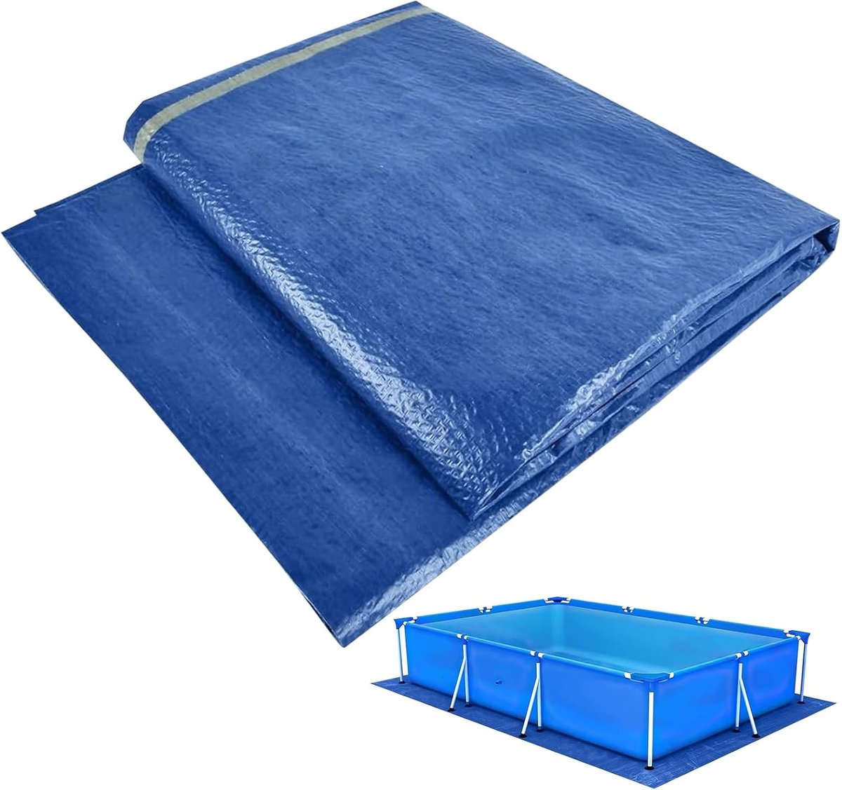 Zwembadzeil - Blauw - 300 x 180 cm - PE Materiaal - Voor Rechthoekige Zwembaden