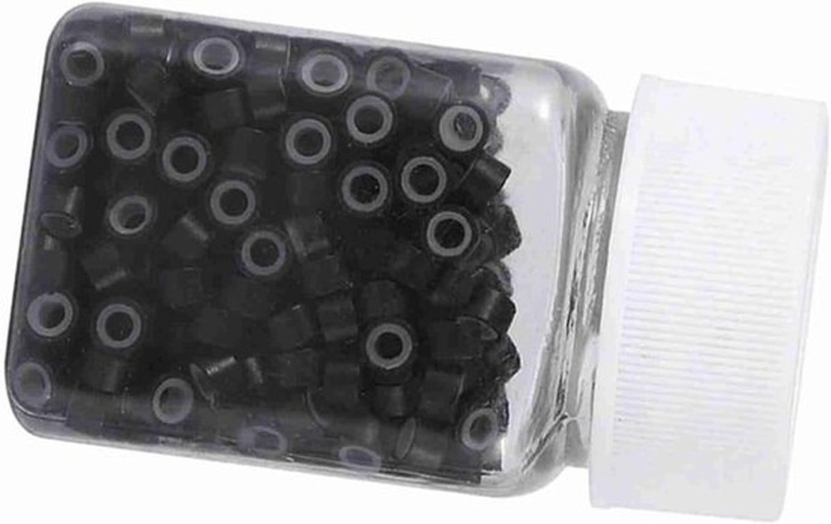 500 Stuks 5mm Haarverlenging Ringen, Siliconen Gevoerde Link Ringen voor Menselijk Haar, 5 Kleuren, Geen Glijden, Perfect voor Haarstyling en Extensions