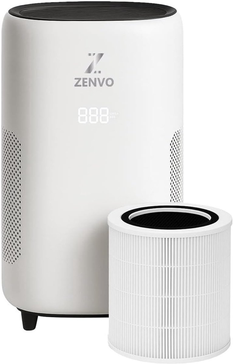 SnelShoppen - Luchtreiniger - 50 m² - HEPA 13 Filter - PM2.5 Sensor - CADR 360 m³/h - UV-C + Koolstoffilter - Ideaal voor Thuis en Kantoor