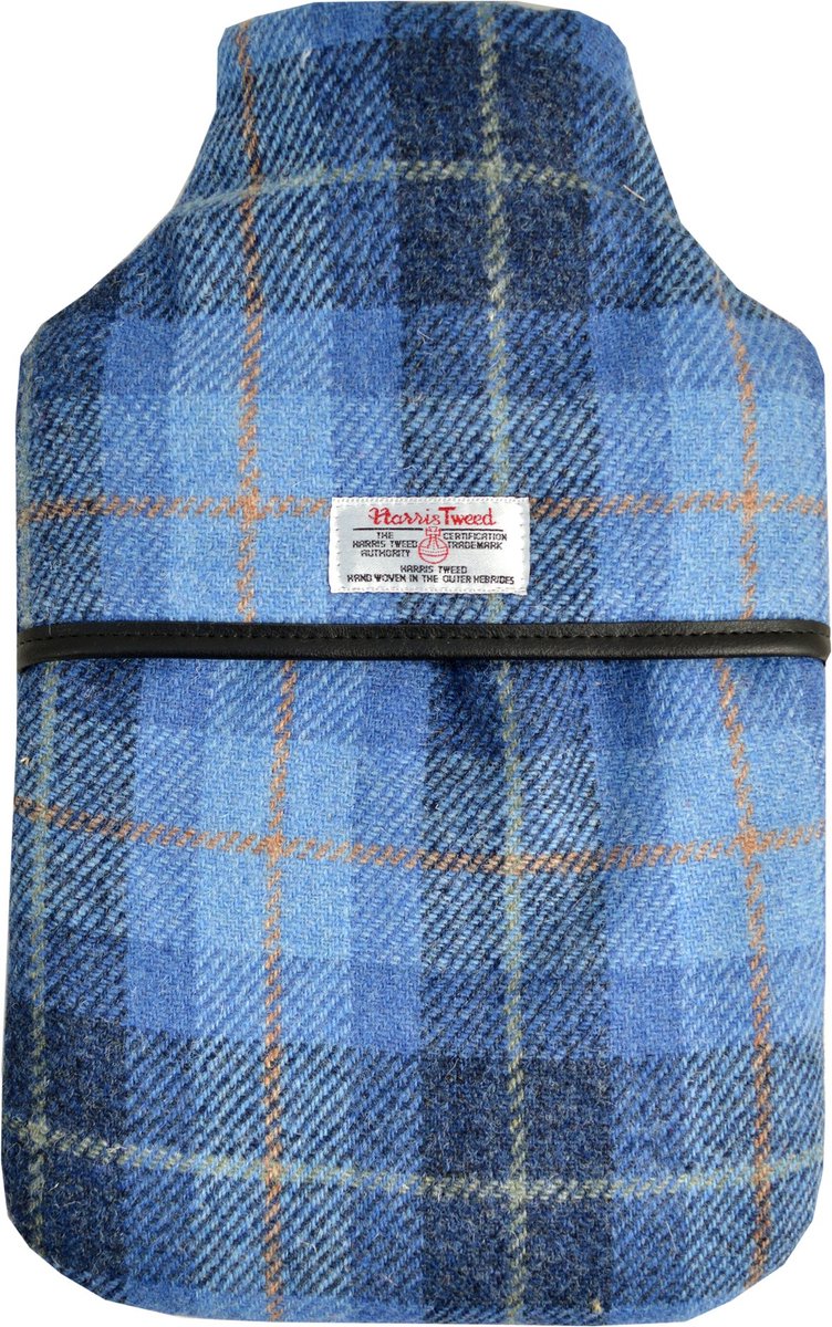 SnelShoppen - Harris Tweed Check Warmwaterkruik 2 Liter - Stijlvolle Cosmetische En Waszak - Perfect Voor Thuis, Camping En Ontspanning