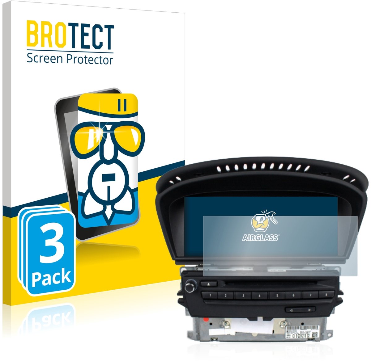 Screenprotector 3 Stuks voor BMW 3 E93 2011 CIC professional navigation Beschermglas transparant