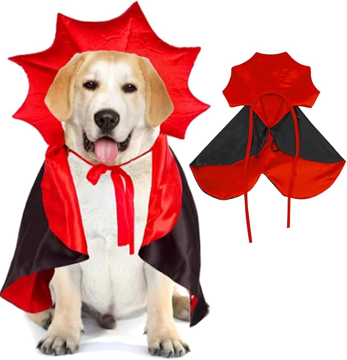 Halloween Kostuum voor Honden en Katten - Vampier Cape met Meloen Bat Vleugels voor Huisdieren Cosplay