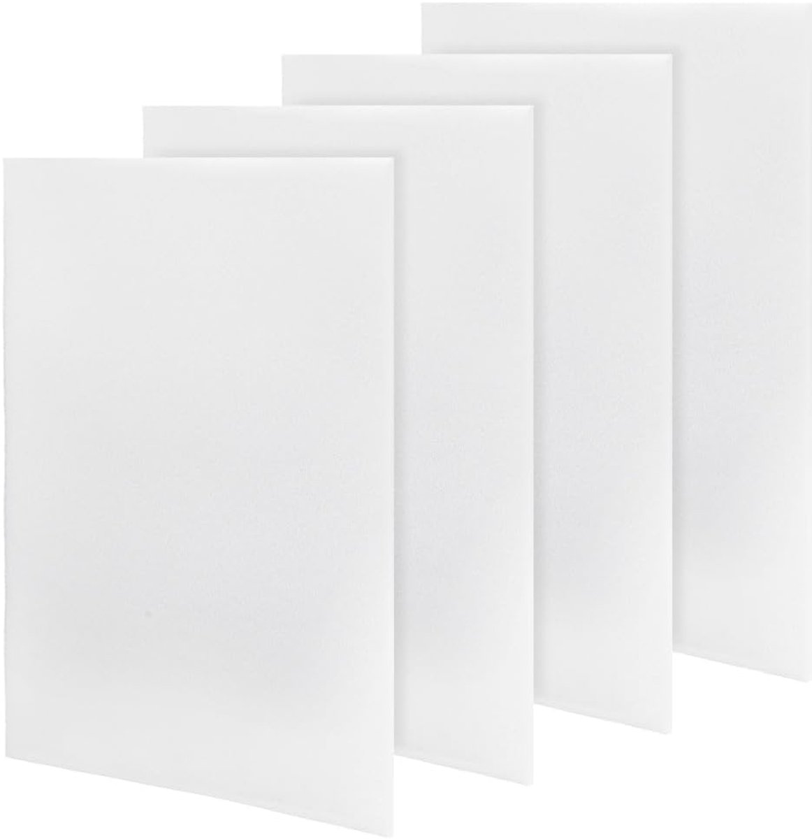 SnelShoppen - 4 Stuks Airconditioner Filter Pad 16"x12,8"x0,25" - Universele Koolstof Luchtreiniger Filters - Op Maat Gemaakt Foam Pad - Witte Deodori