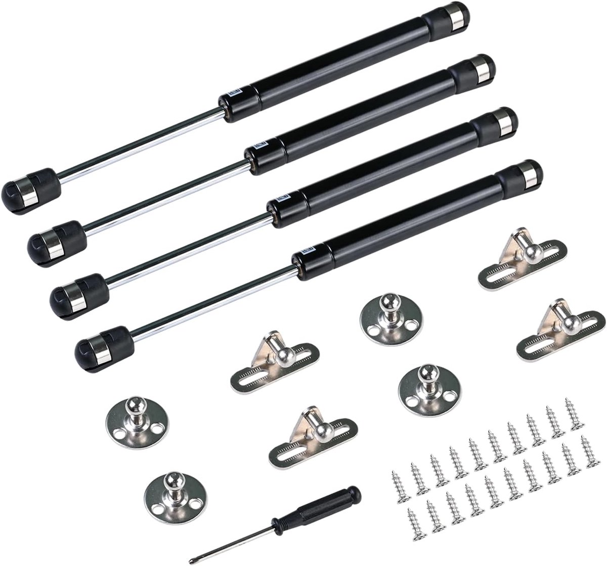 SnelShoppen - Verin a Gaz 200N - Hydraulische Vering met Schroevendraaier - Meubel Schokdempers - Pneumatische Telescoopstang - Zwarte Keuken Deur Sch